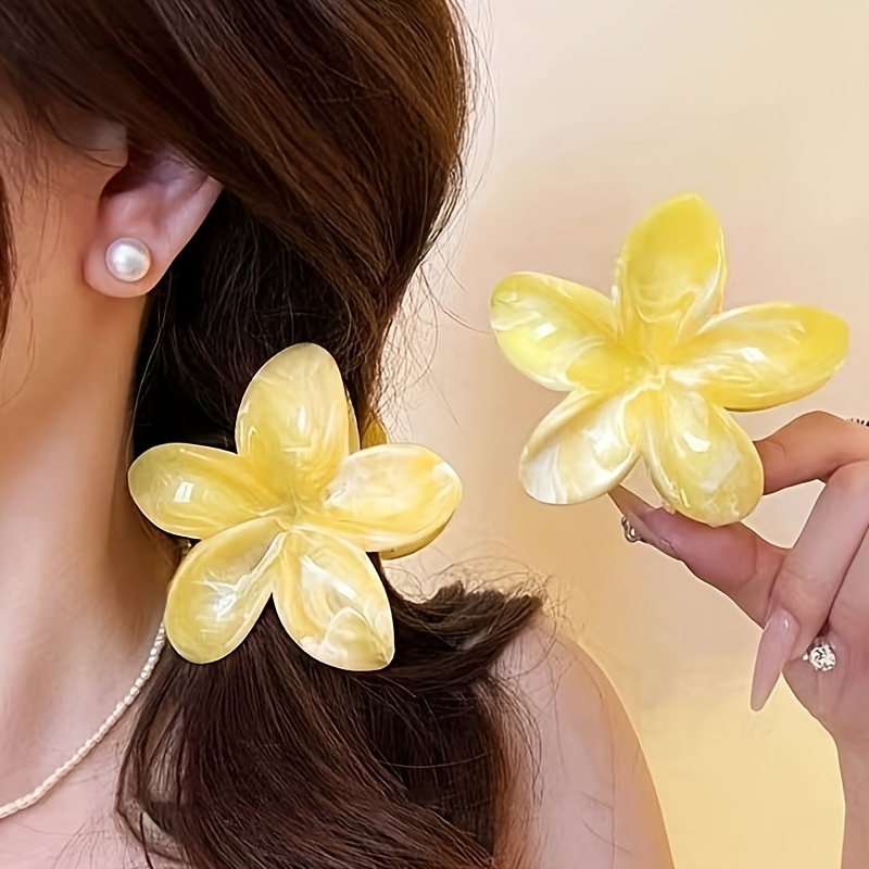 Women'S Yellow Accessories - 2pcs Fashion temperament yellow marble texture
