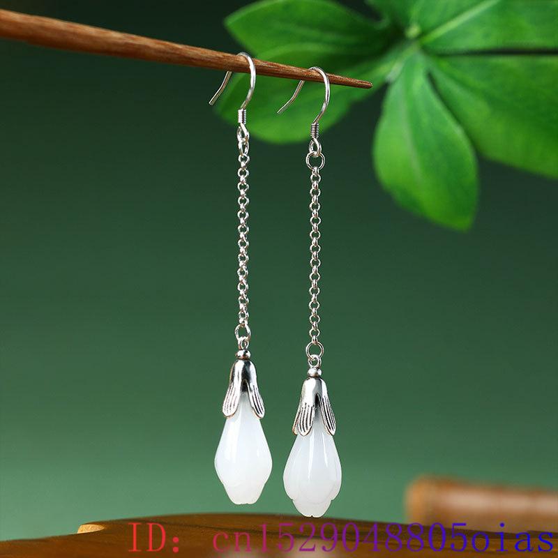 White Real Jade Flower Earring - Women'S Yellow Accessories review and price