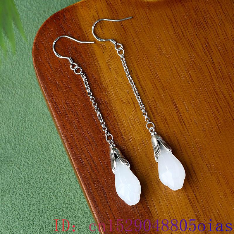 White Real Jade Flower Earring - Women'S Yellow Accessories review and price