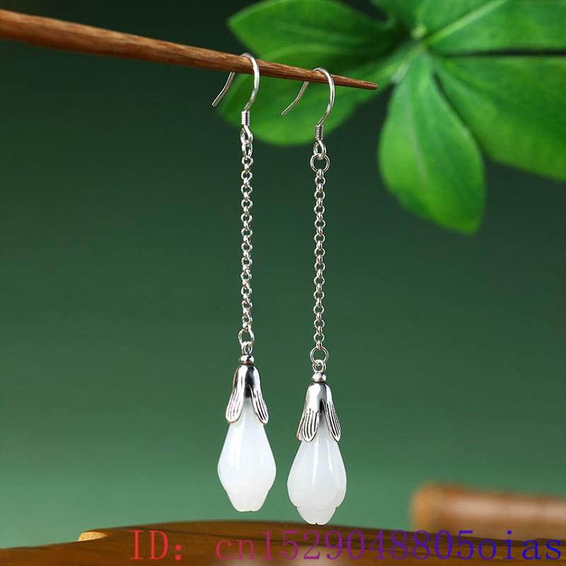 White Real Jade Flower Earring - Women'S Yellow Accessories review and price