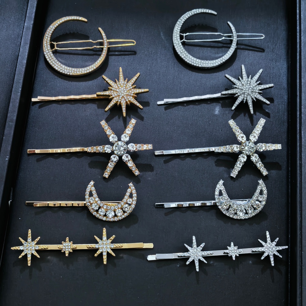 3/4 pcs set Crystal Star Hairp - Women'S Formal Accessories review and price