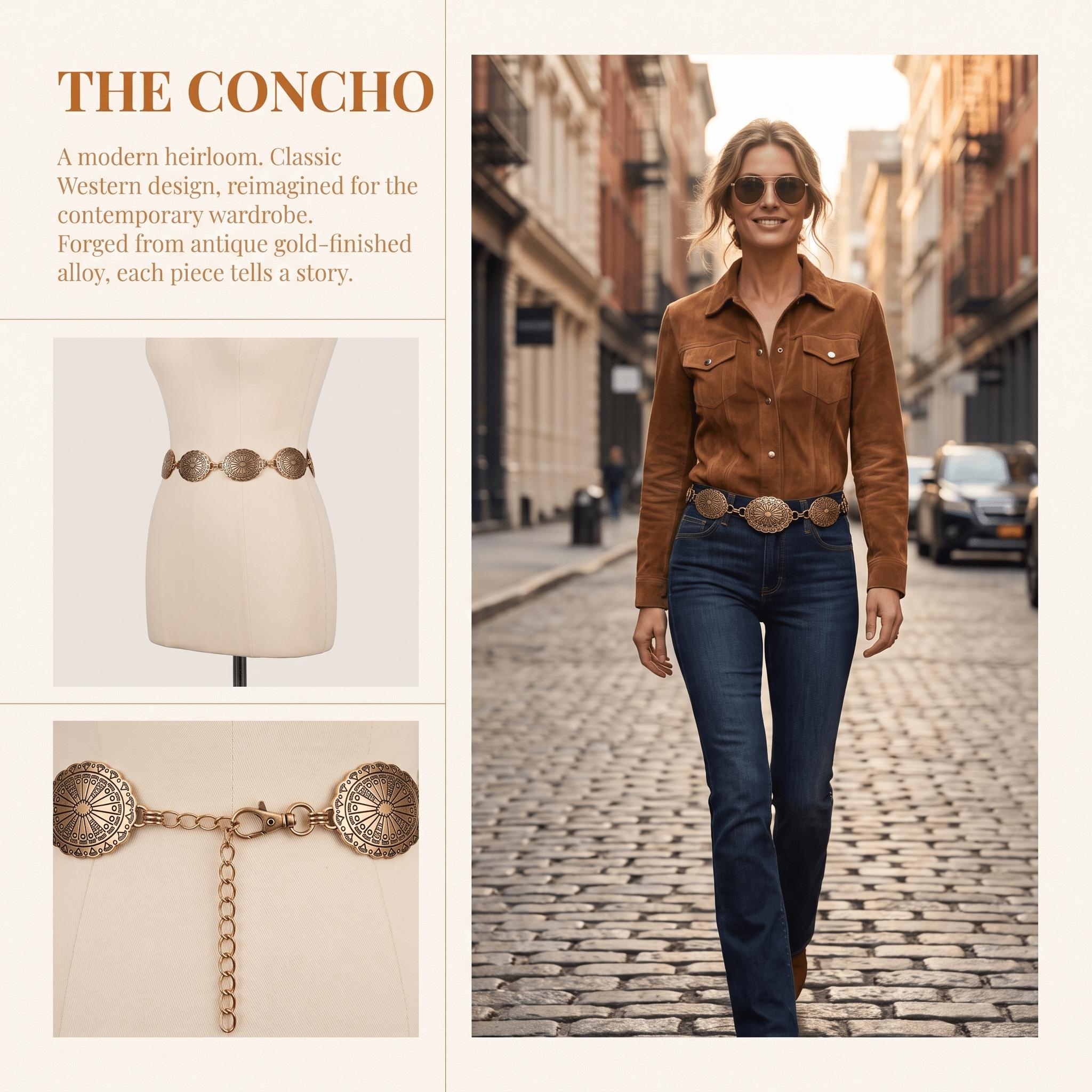 Women Western Metal Concho Cha - Women'S Jeans Accessories Chain review and price
