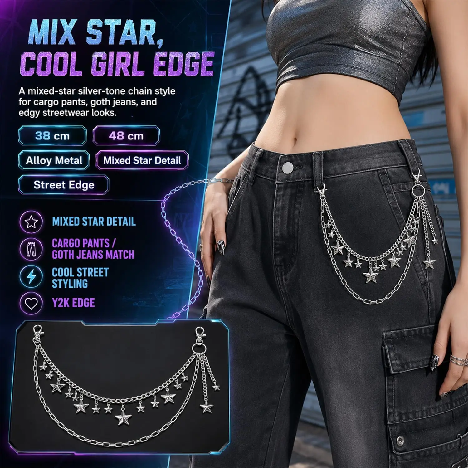 Punk Style Metal Fashion Waist - Women'S Jeans Accessories Chain review and price