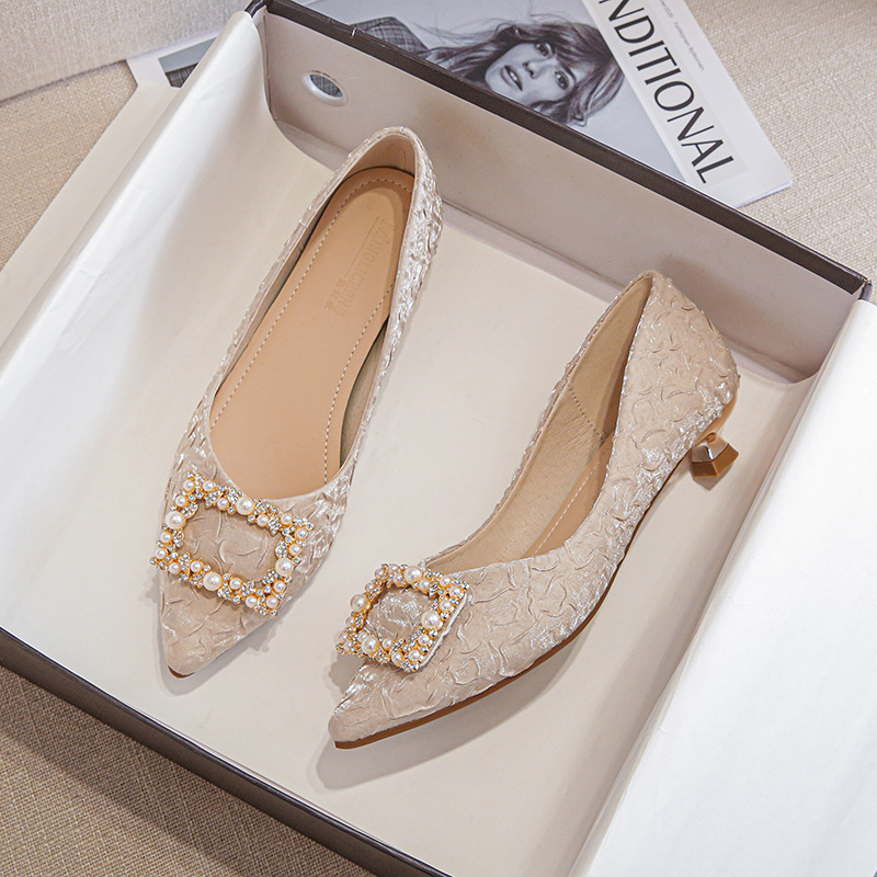 Ivory Textured Satin Pointed T - Women'S Shoes And Accessories review and price